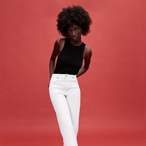 ZARA Ribbed Tank Black “Extrafine Rib Knit Top” SIZE M